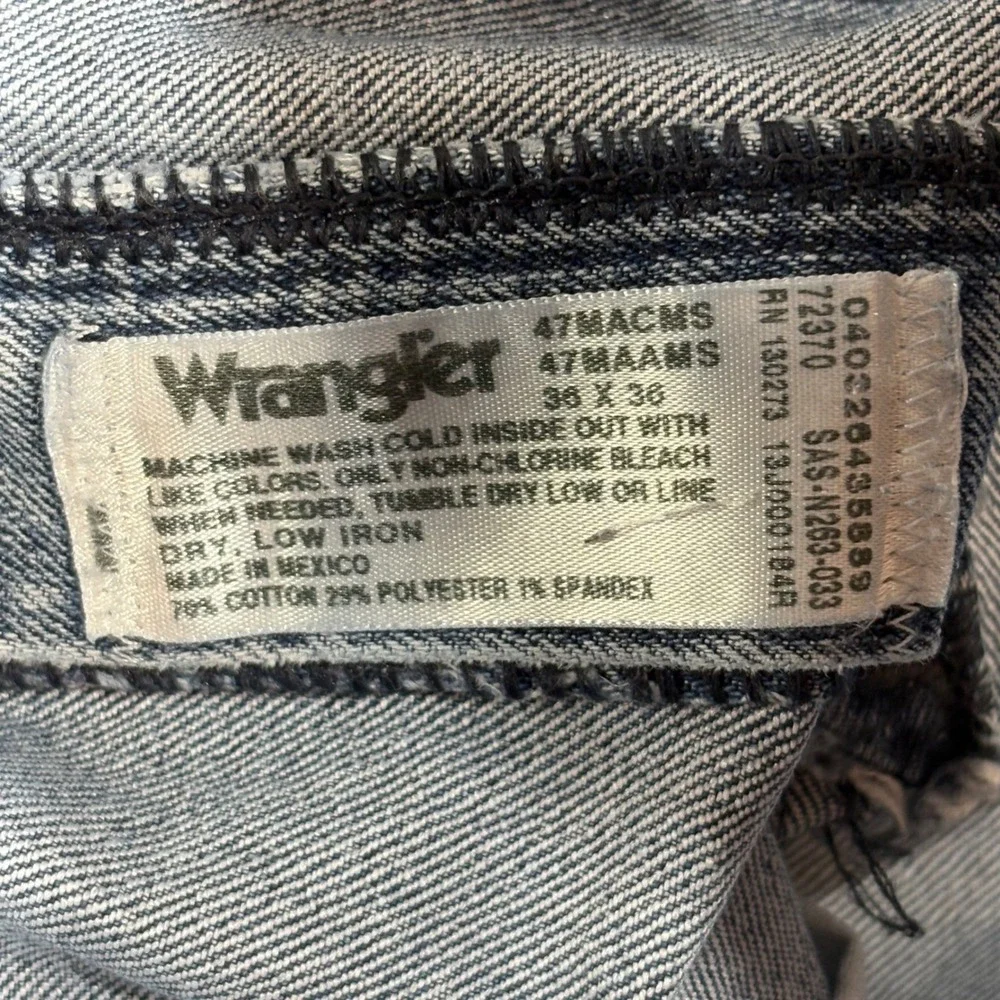 Wrangler 47MWZ Jeans Mens 36x36 Regular Fit Advanced Comfort Western Workwear
